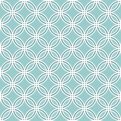 Tafelkleed Equal, equidistant, tangent circles that they simulate to a latticework light ocean green and dark ocean green © bcarmonar