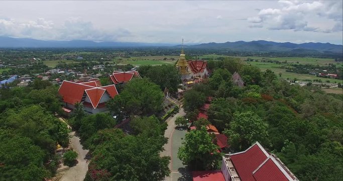Aerial view  Doi saket temple, Chiang Mai,Thailand
