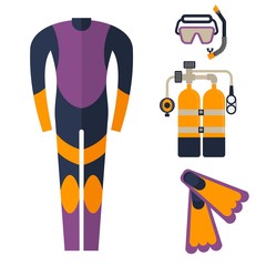 wetsuit with mask and scuba diving