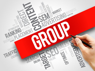GROUP word cloud, business concept