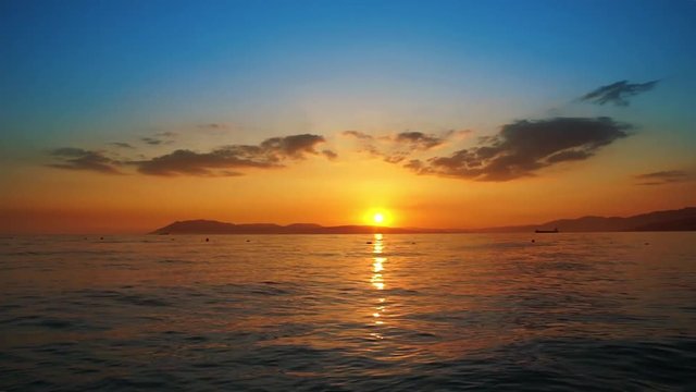 Sunset on the sea beach