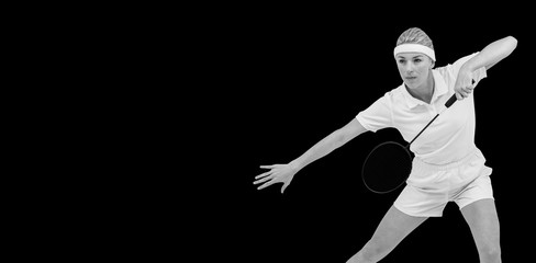 Badminton player playing badminton