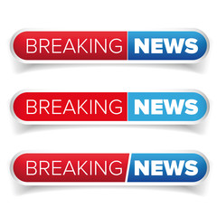 Breaking News button vector