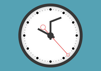 Clock showing a delay with a twisted needle
