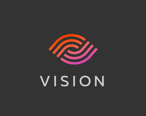 Eye logo symbol design. Creative camera media icon. Global vision logotype. Photo video control sign. © iamguru