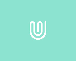 Line letter u logotype. Abstract moving airy logo icon design, ready symbol creative vector sign. © iamguru