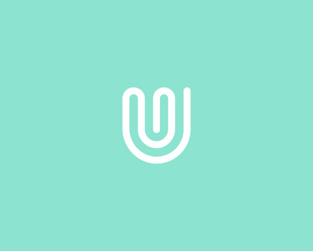 Line letter u logotype. Abstract moving airy logo icon design, ready symbol creative vector sign.