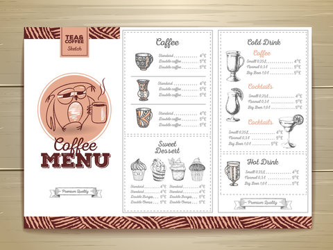 Vintage coffee menu design.