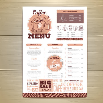 Vintage coffee menu design.