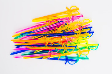 Obraz na płótnie Canvas Colorful plastic sticks for sandwiches