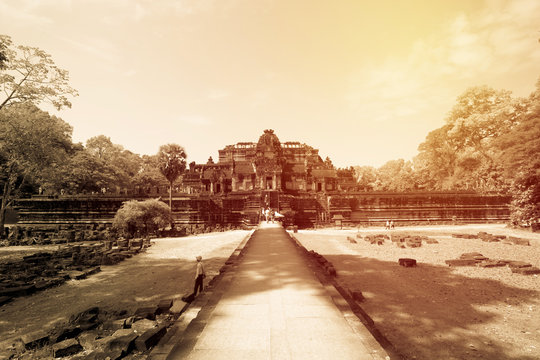 Angor Thom castle in Siem Riab, Cambodia