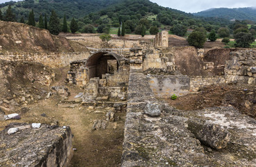 Fototapeta na wymiar Medina Azahara. Important Muslim ruins of the Middle Ages, located on the outskirts of Cordoba. Spain