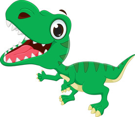 illustration of happy Dinosaurs cartoon 