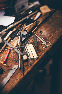 Old style luthier working table