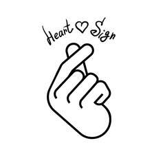 The hand folded into a heart symbol.