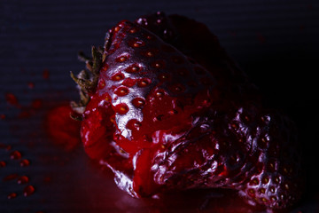 Silver crumpled strawberry
