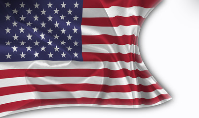Fototapeta premium The USA Flag on the white background with space for text