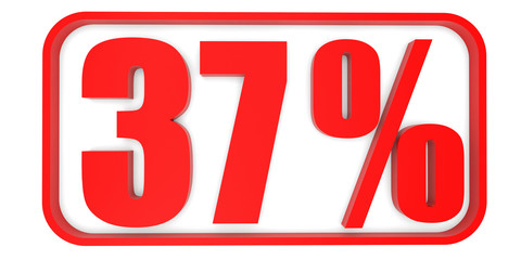 Discount 37 percent off. 3D illustration.