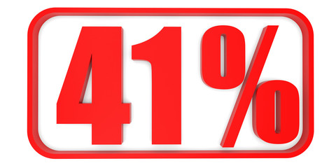 Discount 41 percent off. 3D illustration.