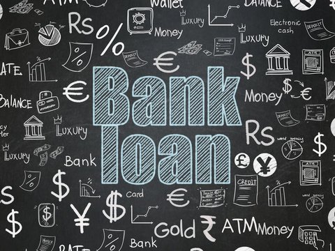 Banking concept: Bank Loan on School board background