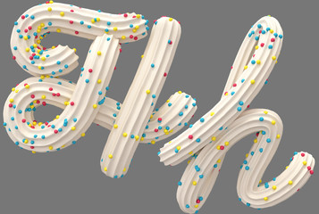 White cream candy font
