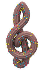 Music symbol chocolate cream