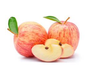 Gala apples isolate on white background