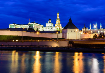 Fototapeta na wymiar night view of Kazan Kremlin, Russia.