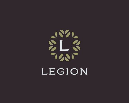 Premium monogram letter L initials logo. Universal symbol icon vector design. Luxury abc leaf logotype.