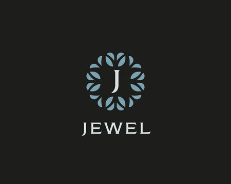 Premium monogram letter J initials logo. Universal symbol icon vector design. Luxury abc leaf logotype.