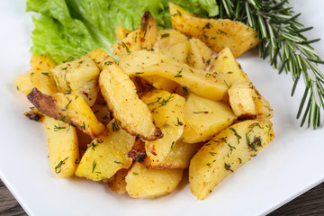 Baked potato with dill