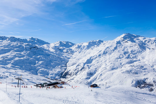 Valley view of Val Thorens.  France