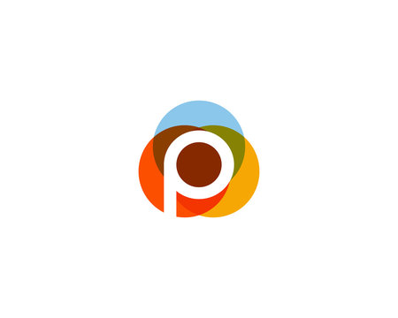 Color Letter P Logo Icon Vector Design.