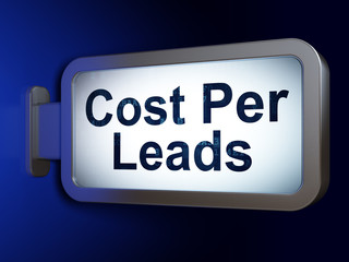 Finance concept: Cost Per Leads on billboard background