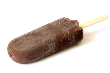 Vanilla ice cream on a white background.