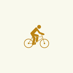 Obraz na płótnie Canvas Icon cyclist, bike route sign.
