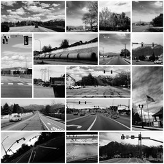 Collage - Driving Around in Salt Lake City - Black and White