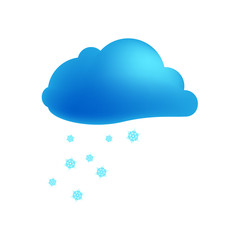 Weather icon of snow cloud Vector Illustration. Cloud with falling snow