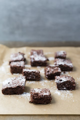 Brownies with sugar powder