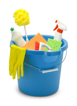 Cleaning Bucket And Supplies