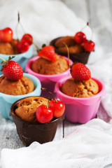 Berry muffin with fresh berries