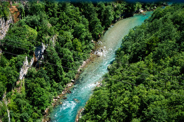 View of the Tara river canyon in Montenegro 