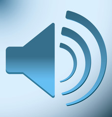 loud blue speaker with vibration