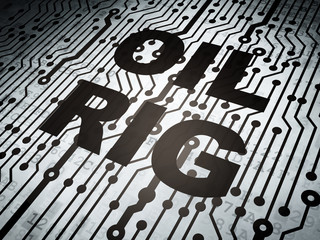 Industry concept: circuit board with Oil Rig