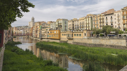 Fototapeta na wymiar Girona city main skyline with cathedral landmark in Catalonia, Europe
