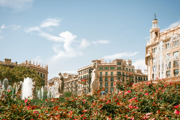 Obraz premium Placa Catalunya in Barcelona