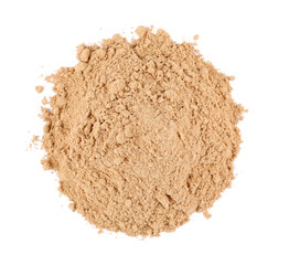 Powdered ginger isolated on white