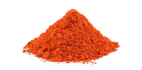 Powdered paprika isolated on white