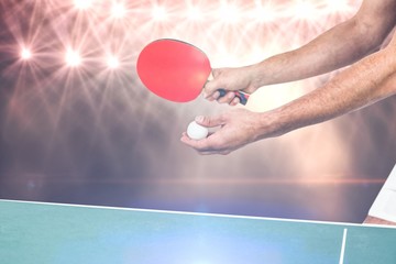 Male athlete playing table tennis