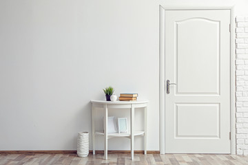 Obraz premium Room design interior with closed door